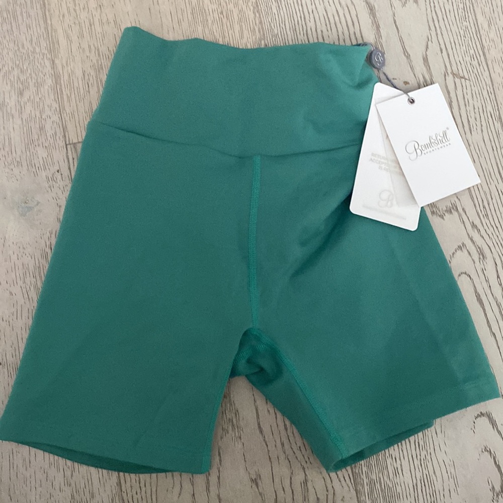 Bombshell tiny waist shorts teal blue size M